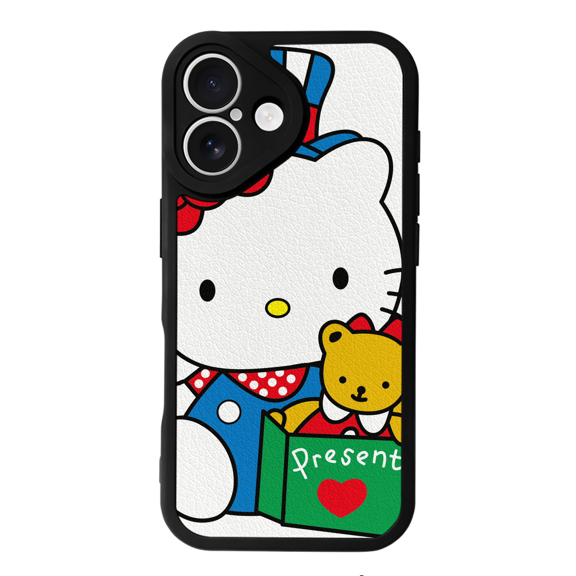 （画像用） Hello Kitty ハローキティ 【iPhone 16シリーズ対応】シリコンスマホケース（レザー調） 材質：シリコン